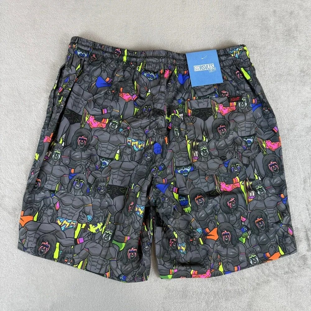 RSVLTS x Spirit of The Ultimate Warrior Swim Shorts Mens Small Gray $70 WWE NWT